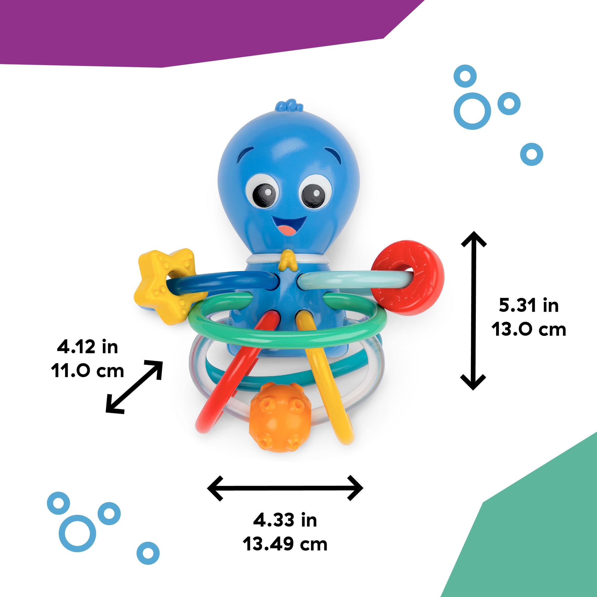 Ocean Explorers Opus’S Shake & Soothe Teether Toy & Rattle, Infants 0+ Months