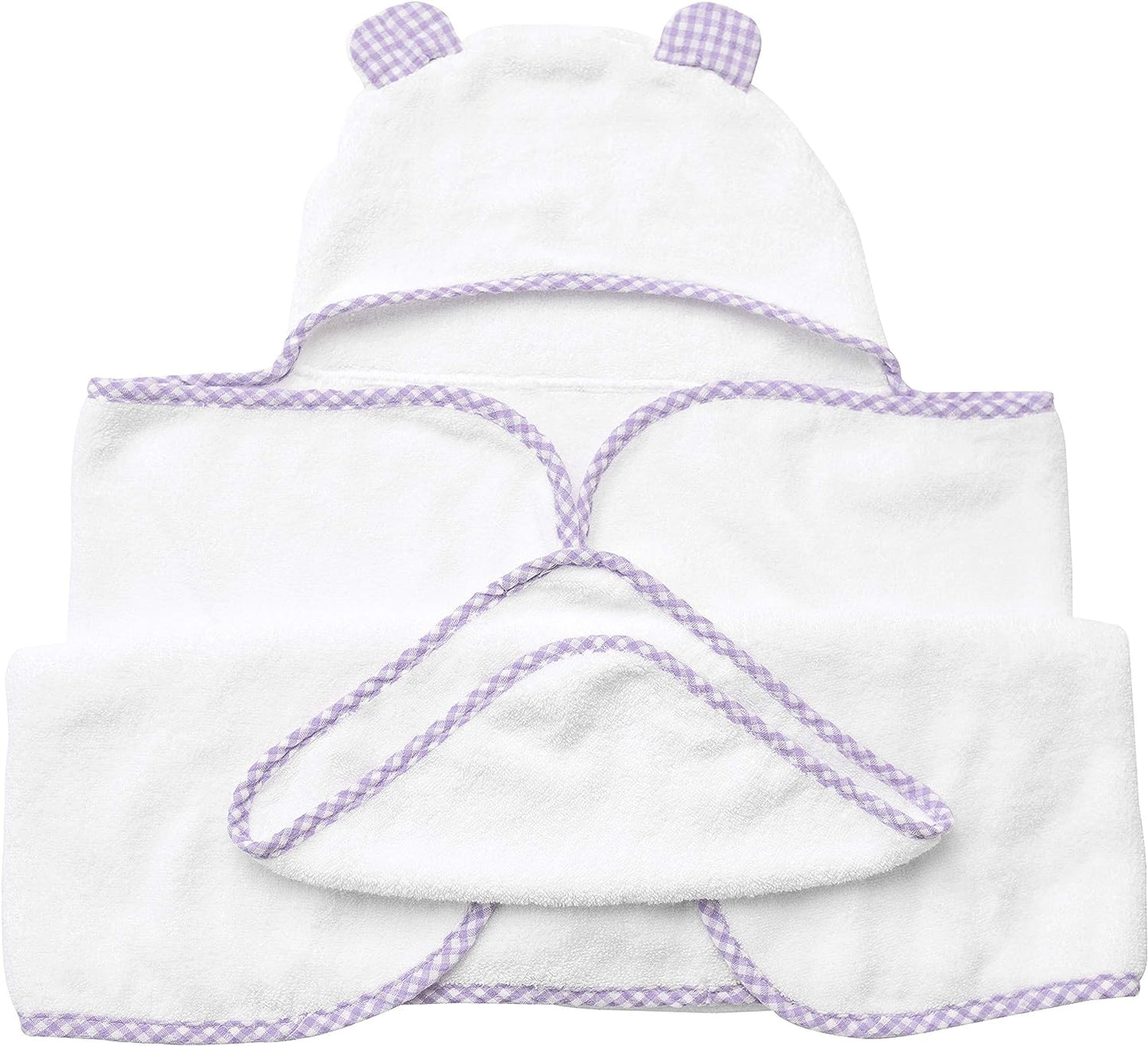 Premium Boutique Baby Towels for Girls - Hooded Girl Towel & Washcloth Set - Organic Viscose Made from Bamboo Baby Towels with Hood - Baby Girl Bath Towels (Purple)