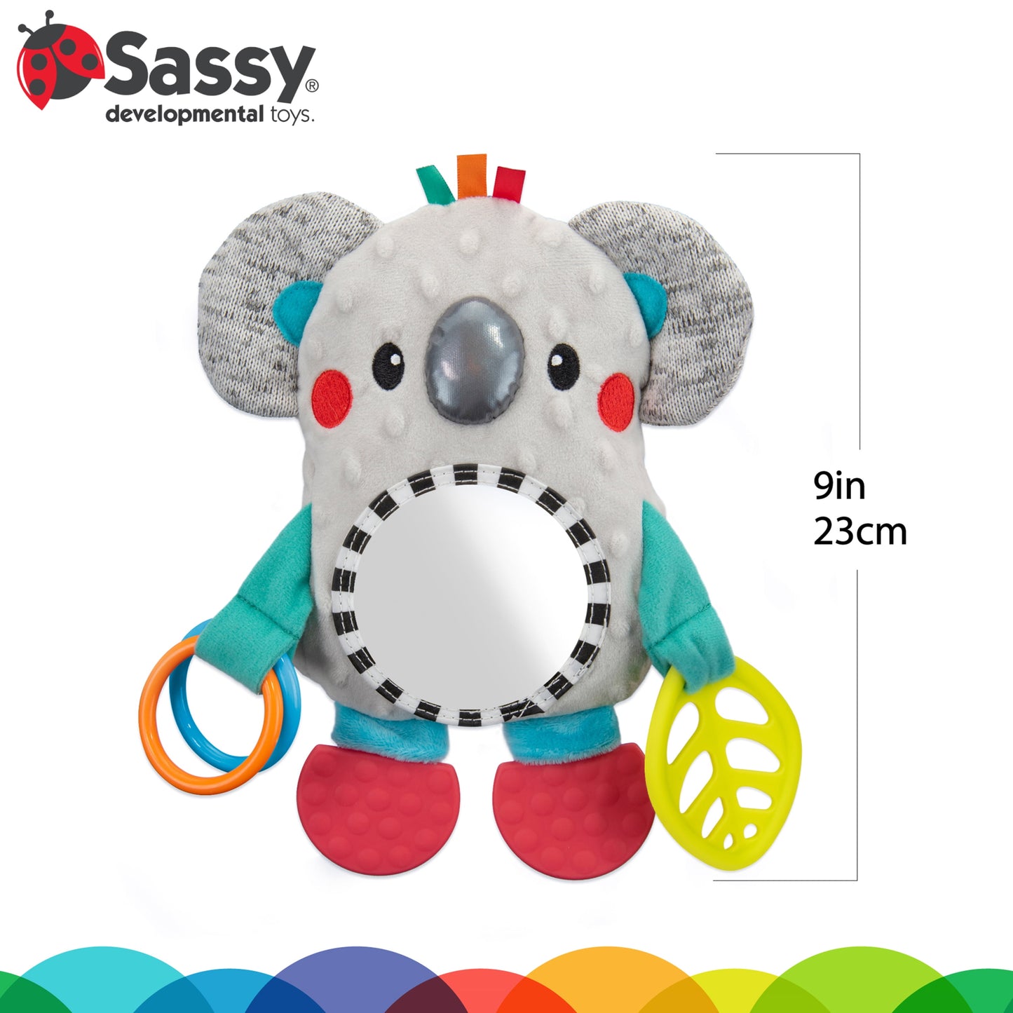 Koala Mirror Sensory Velcro Hanging Stroller Baby Toy 0 Months Old and Up