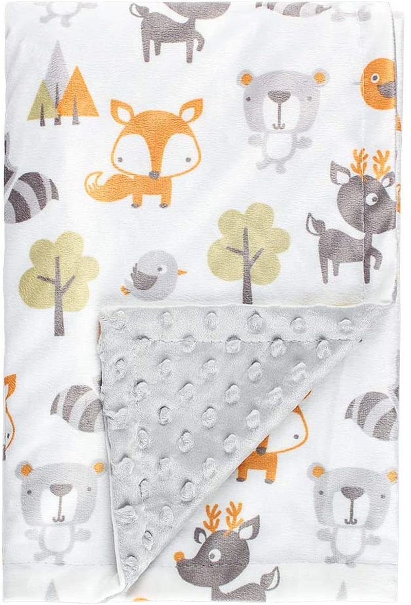 Baby Blanket for Boys Girls Unisex Soft Plush Nursery Blankets with Dotted Fox Bed Throws for Baby Crib Stroller Swaddle Receiving Blanket for Newborns