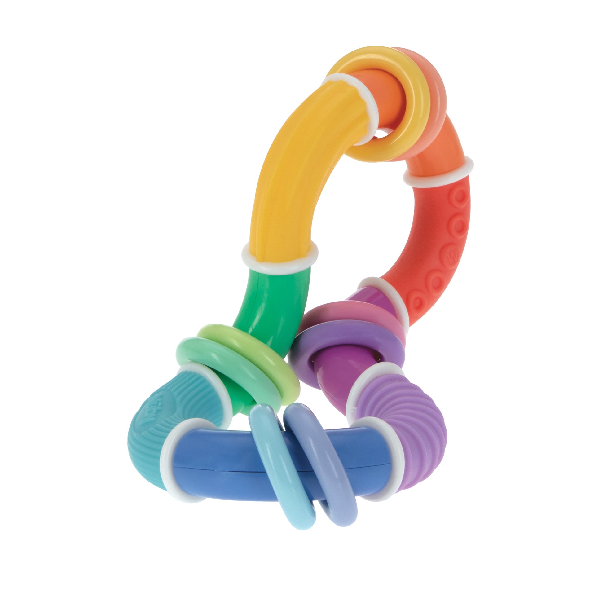 Twist-A-Ring Rattle Teether Toy for Babies, Multicolor