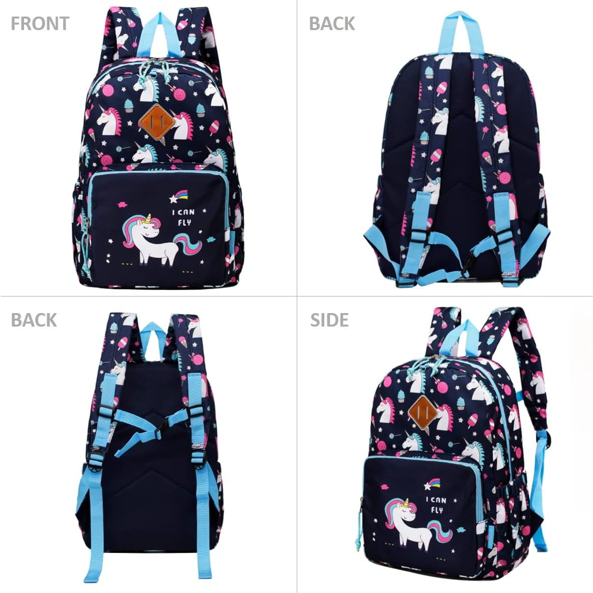 Kids Backpack School Bag Children Water-Resistant Cute Cartoon Travel Rucksack Backpack for Kindergarten Boys Girls with Chest Buckle