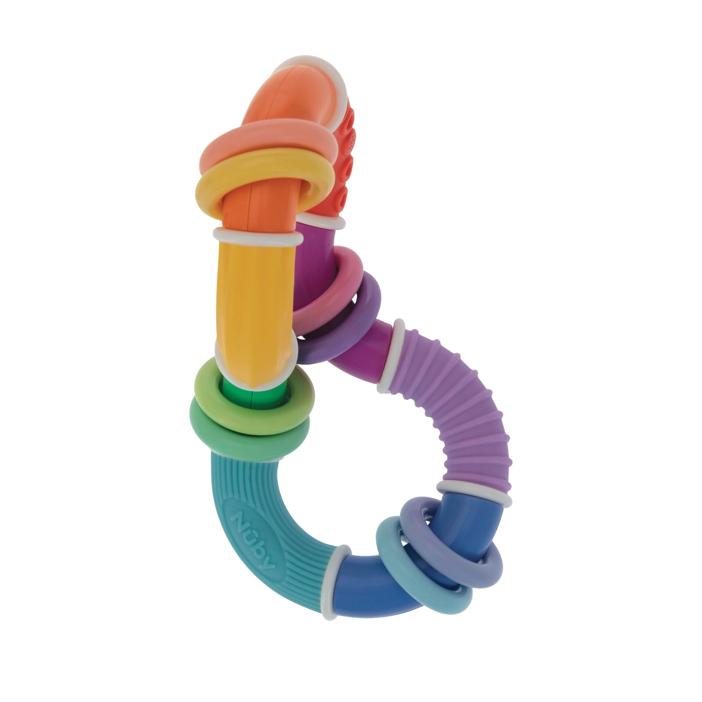 Twist-A-Ring Rattle Teether Toy for Babies, Multicolor