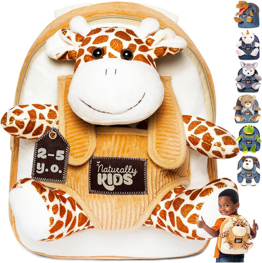 Toddler Backpack W Giraffe Toys, Giraffe Stuffed Animal, 3 Year Old Girl Boy Gift, Toddler Giraffe