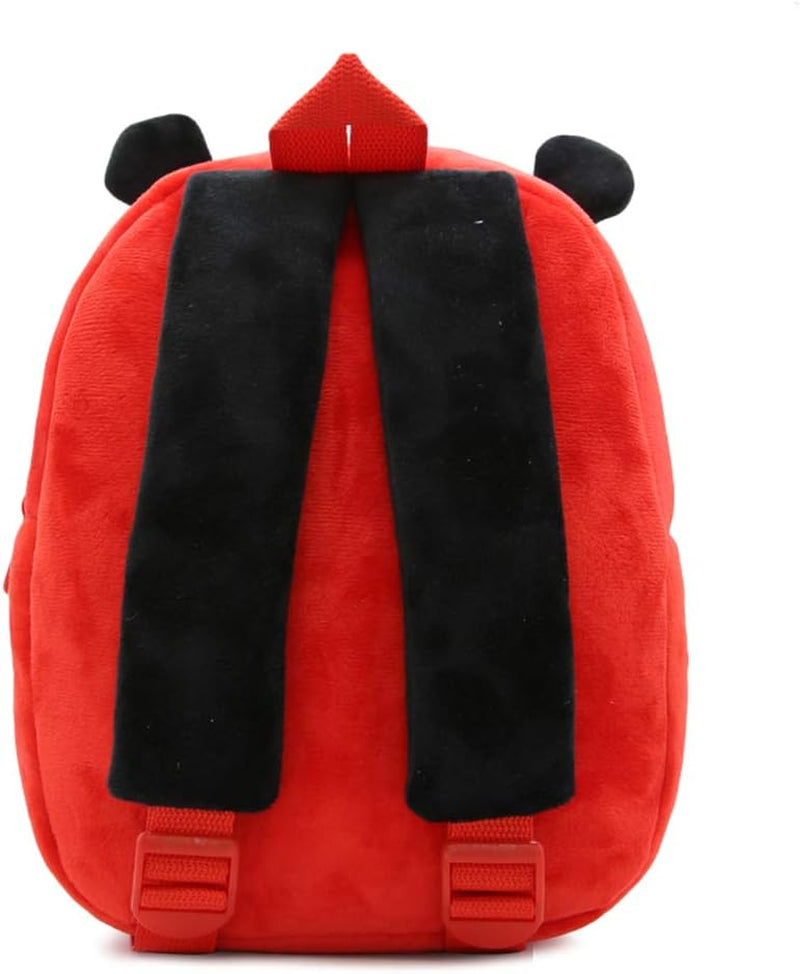 3D Cute Cartoon Little Plush Baby Backpack Baby Toy Bag(Ladybug)