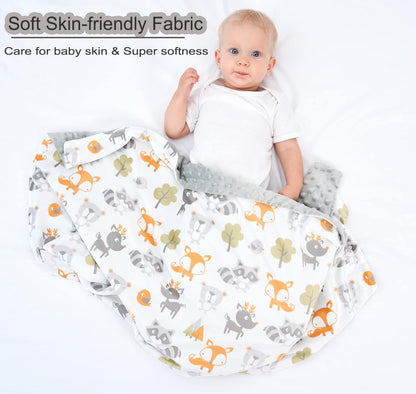 Baby Blanket for Boys Girls Unisex Soft Plush Nursery Blankets with Dotted Fox Bed Throws for Baby Crib Stroller Swaddle Receiving Blanket for Newborns