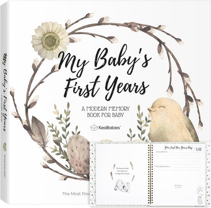 First 5 Years Baby Memory Book Girl, Boy - 90 Pages Hardcover First Year Baby Book Keepsake, Baby Milestone Book for New Parents, Baby Scrapbook, Baby Album and Memory Book Journal (Wonderland)