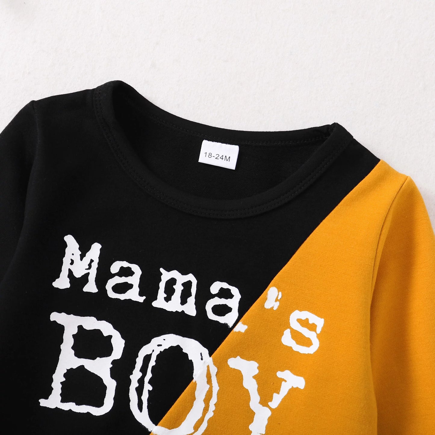 2T Baby Boys Clothes Baby Boys Outfits 2-3T Boys Letter Print Long Sleeve round Neckline Tops Ripped Pants 2PCS Set Black