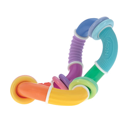 Twist-A-Ring Rattle Teether Toy for Babies, Multicolor